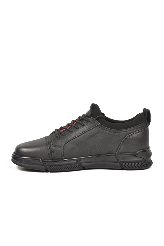 Black Genuine Leather Men's Casual Shoes Marcomen Airbagsole 152-14600 m