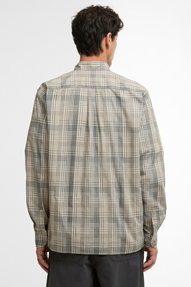 Maxwell Checked Patch Relaxed Gömlek OL37 Grey Olive - 4
