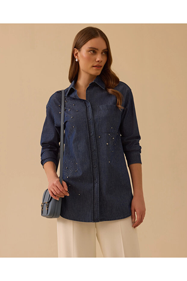 Taşlı Jean Gömlek - 2