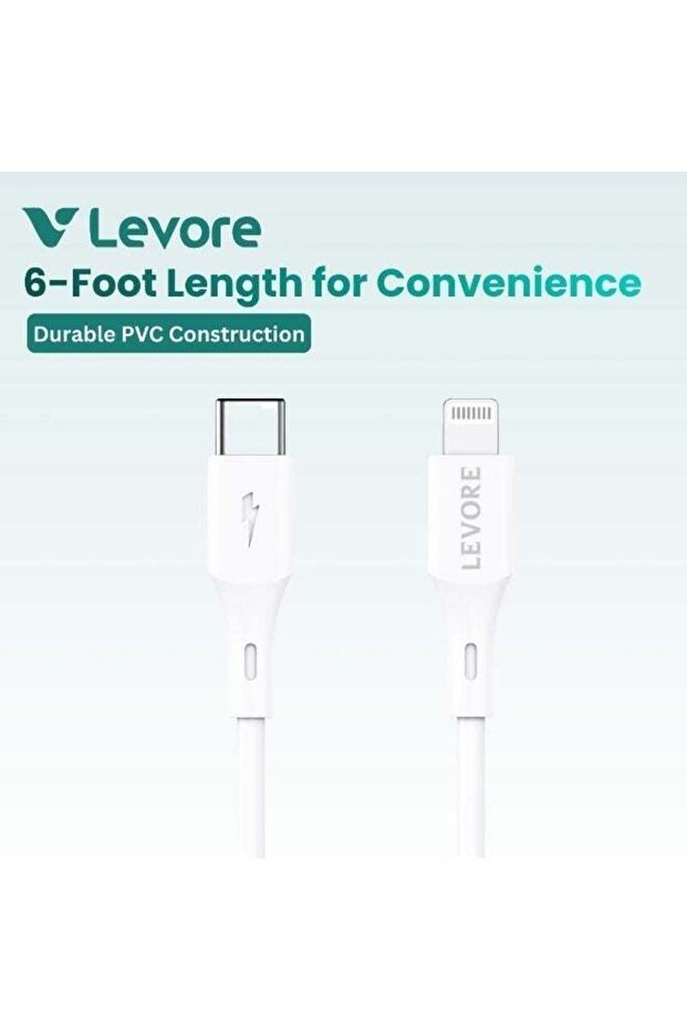6FT PVC USB C to Lightning Cable White