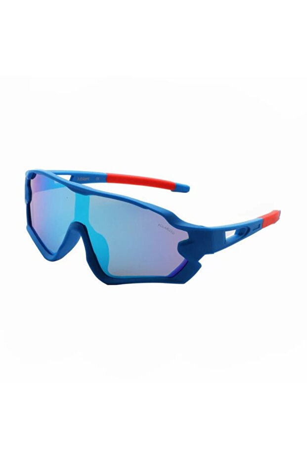 Polarized Sports Sunglasses 100% UV 400 Protection - Blue & Red