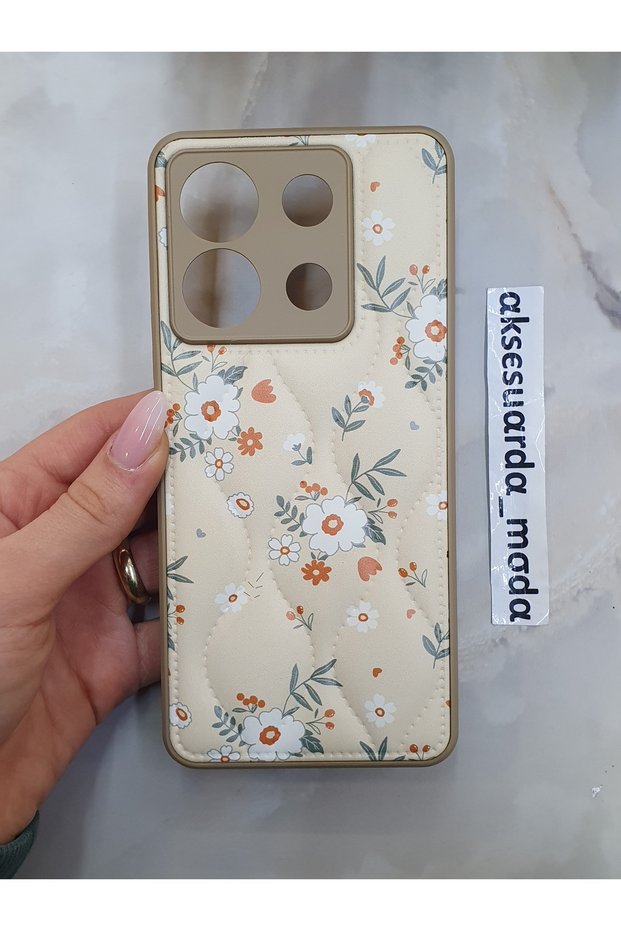 Redmi Note 13 Pro 5g Compatible Quilted Floral Pattern Puff Case