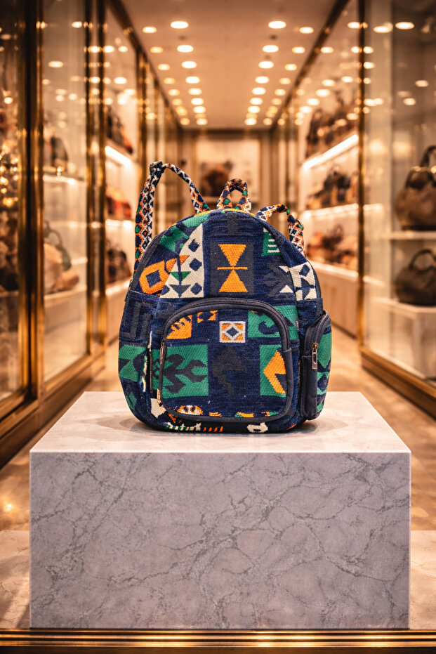 حقيبة ظهر أصلية منسوجة يدويًا بثلاثة أقسام - 4