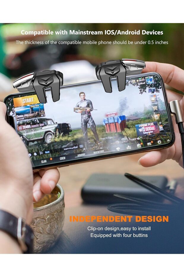 جهاز تحكم احترافي للعبة ببجي موبايل، 4 أزرار، يدعم نظامي التشغيل iOS وAndroid - 3