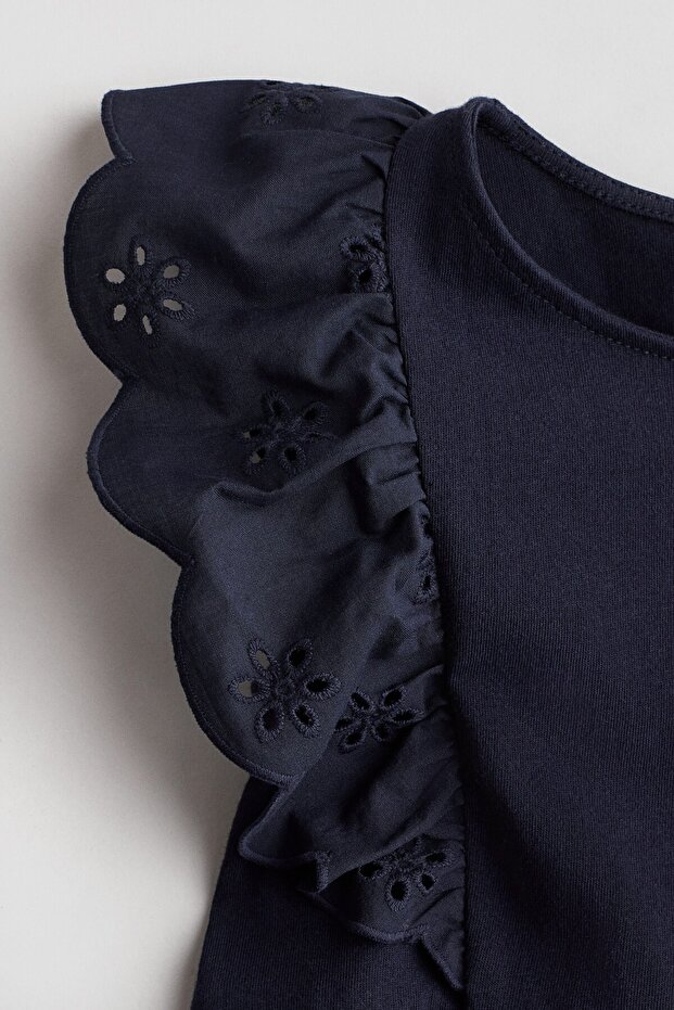 Pamuklu ve Farbalalı Elbise - 2