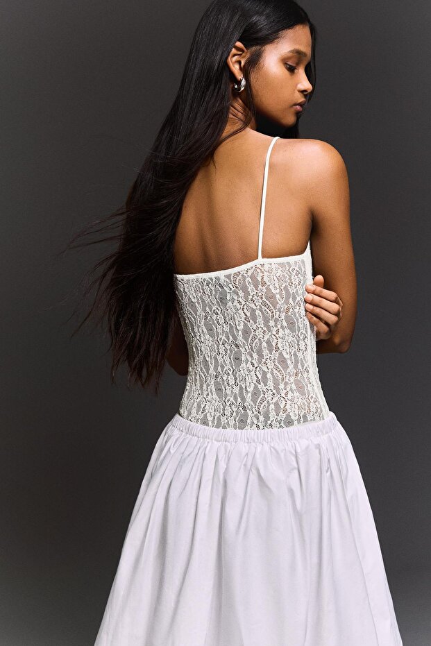 Dantelli askılı body - 2