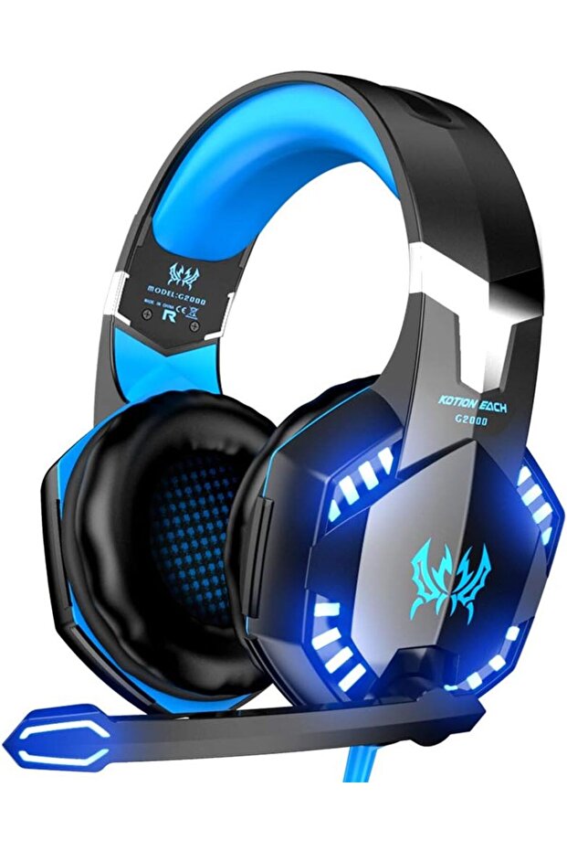سماعة رأس للألعاب من فيرجن تك G2000 مع تحكم في مستوى الصوت، لون أزرق - 1