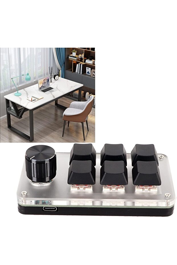 لوحة مفاتيح ماكرو قابلة للبرمجة، لوحة مفاتيح ماكرو ميكانيكية للألعاب مع مقابض قابلة للتخصيص، مفتاح أحمر، واحدة - 5