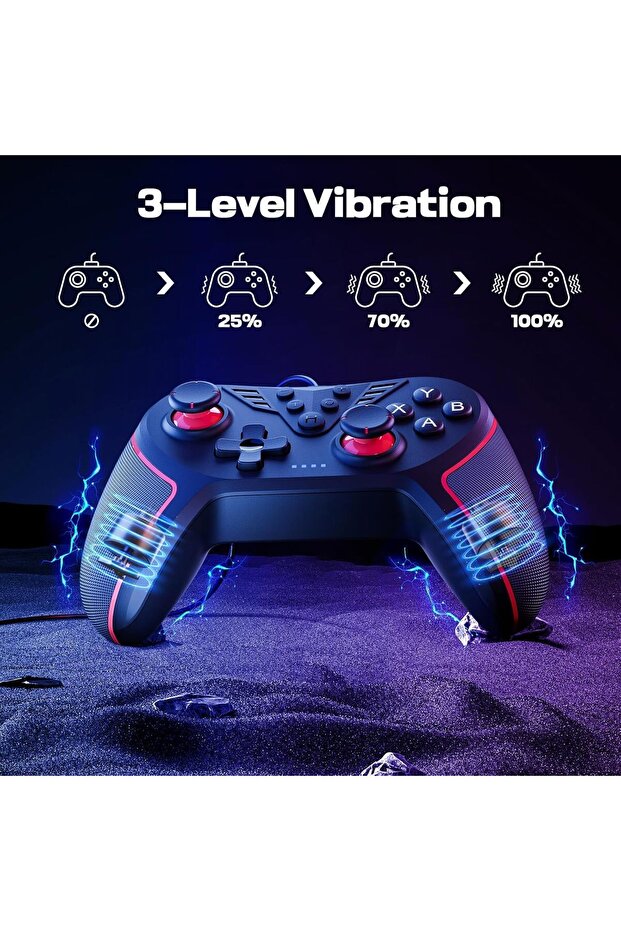 وحدة تحكم بأسلاك للكمبيوتر مزودة بزرين لتعيين الوظائف، وخاصية اهتزاز قابلة للتعديل، و3 سرعات توربو، متوافقة مع - 4