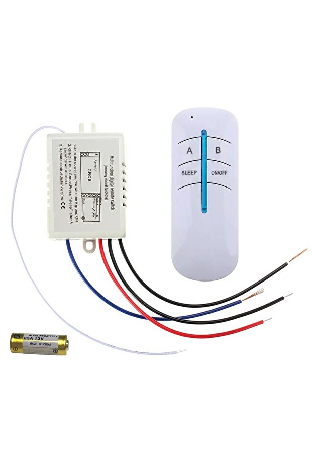 Wireless switch and remote control set, with switch function, range 20 m - 1