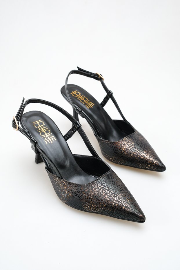 Imola Women's Snake Heeled Ballerina Shoes – 5 cm Heel, Casual and Office Chic 1115