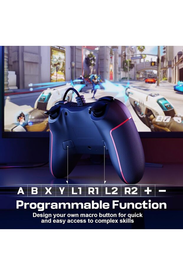 PC Controller with 2-Button Assignment, Wired Joystick Controller Compatible for Win(7/8/10/11) with - 5