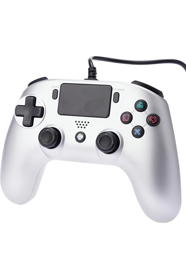 K Gaming PS4 Wired Controller, Silver - 1