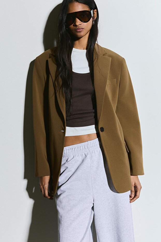 Arka tokalı blazer - 1