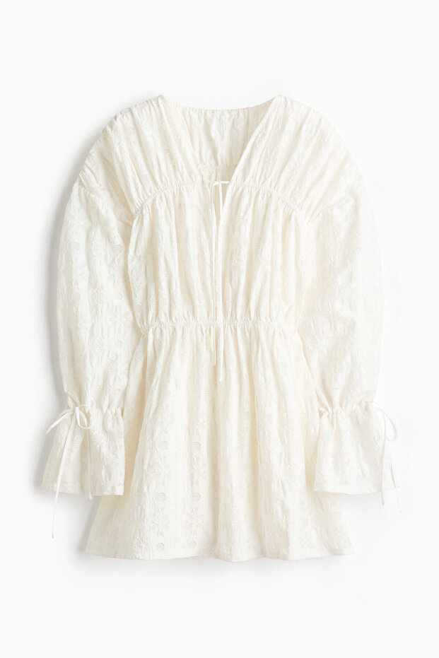 Dantel Mini Elbise - 5