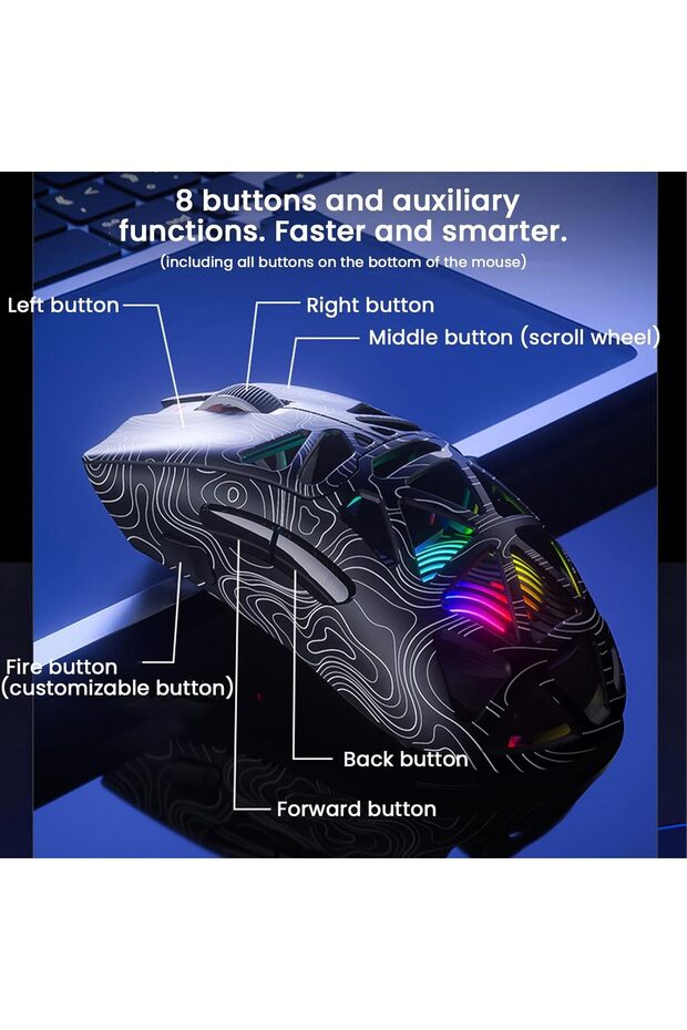 فأرة كمبيوتر G11، فأرة ثلاثية الأوضاع لعرض الشاشة الرقمية، اتصال لاسلكي، اتصال بلوتوث - 3