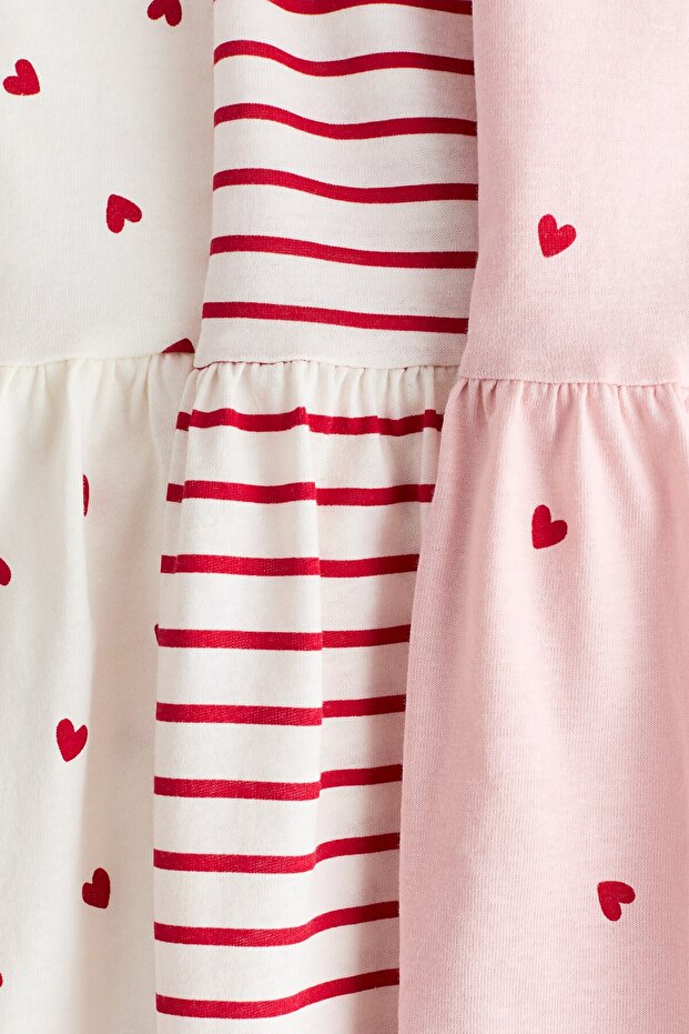 3’lü Baskılı ve Pamuklu Elbise - 2