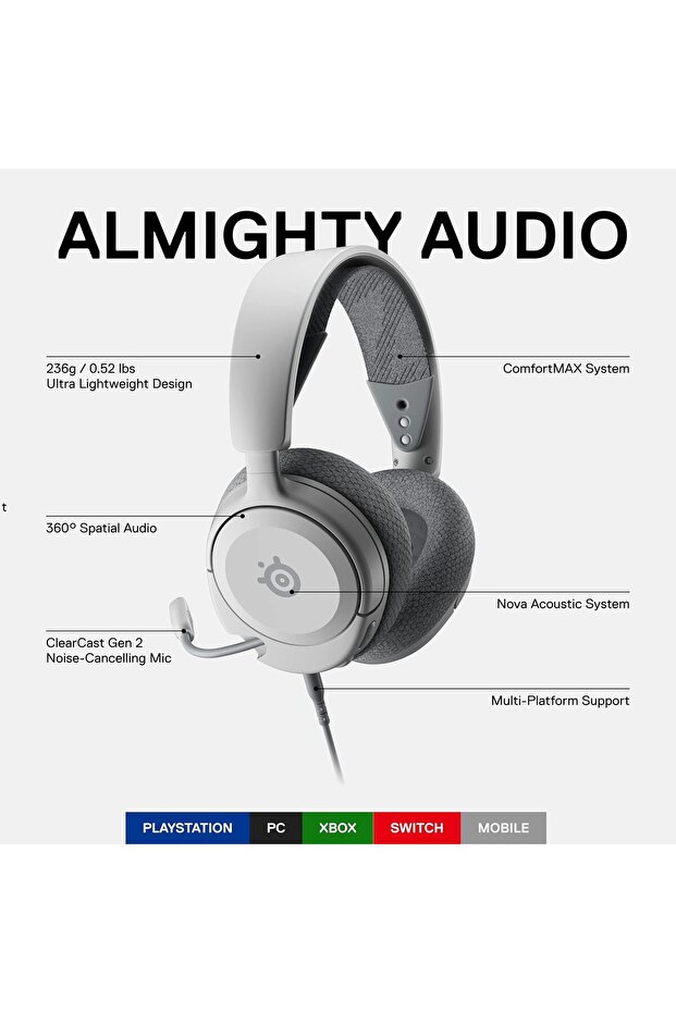 سماعة الألعاب بأسلاك متعددة الأنظمة SteelSeries Arctis Nova 1P - 2