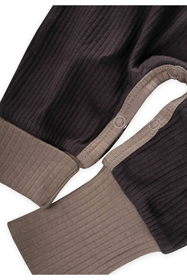 بدلة قابلة للتمدد للأطفال من 0-2 سنة لون أنثراسايت - 4