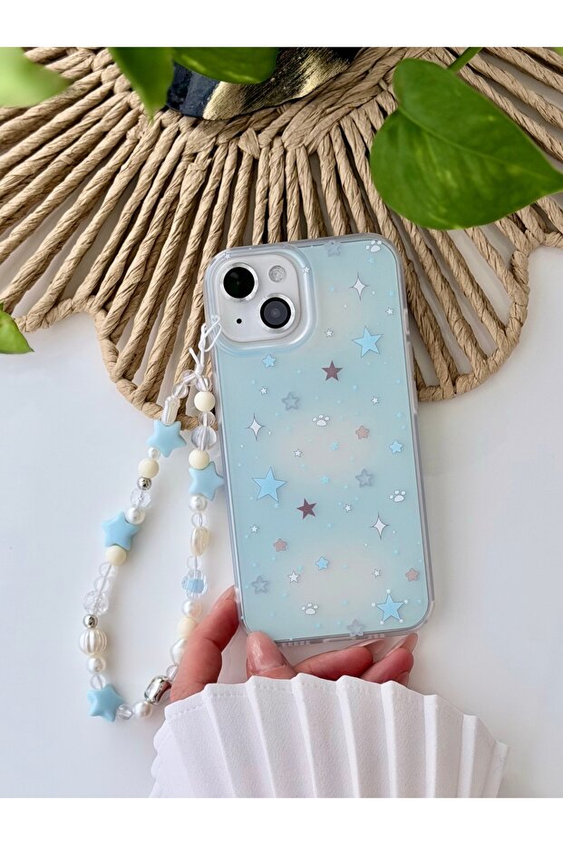 Go Aksesuar Iphone 15 - 14 VE 13 Uyumlu Charm YIldız Tasarımlı Esnek Silikon Kılıf