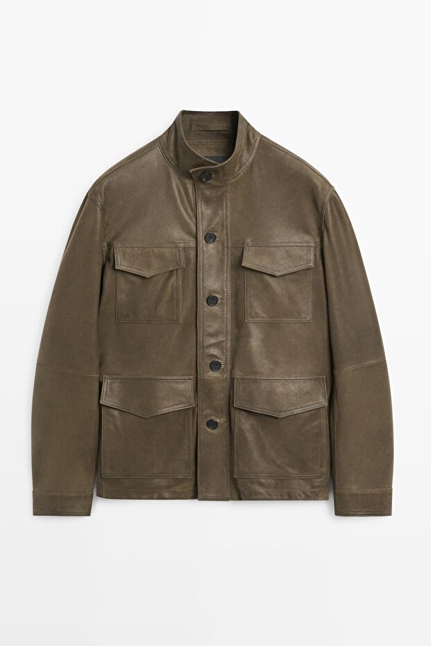 Distressed deri ceket - 5