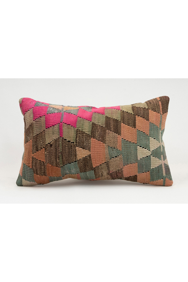 Vintage Throw Pillow Cover Made from Handmade Rug, Wool, 30X50 cm