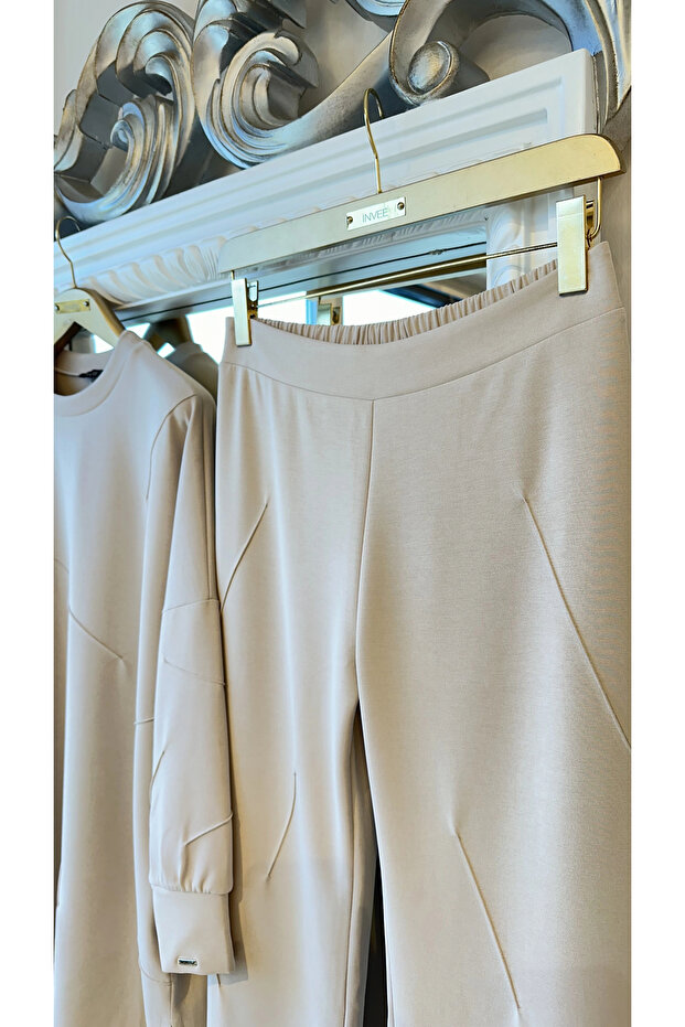 Kadın Oversize Takım - Bej - 5