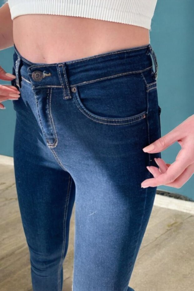 Daly Navy Blue Skinny Narrow Leg High Waist Kids Denim Jeans