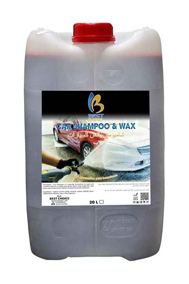 Best Choice Car Shampoo and Wax 20 Litres - 2-in-1 Concentrated Car Wash Liquid with Wax Protection