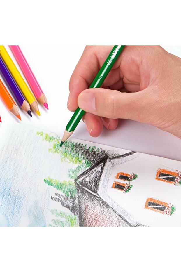 Colored Pencils 24 Colors + Sharpener Triangular - 3