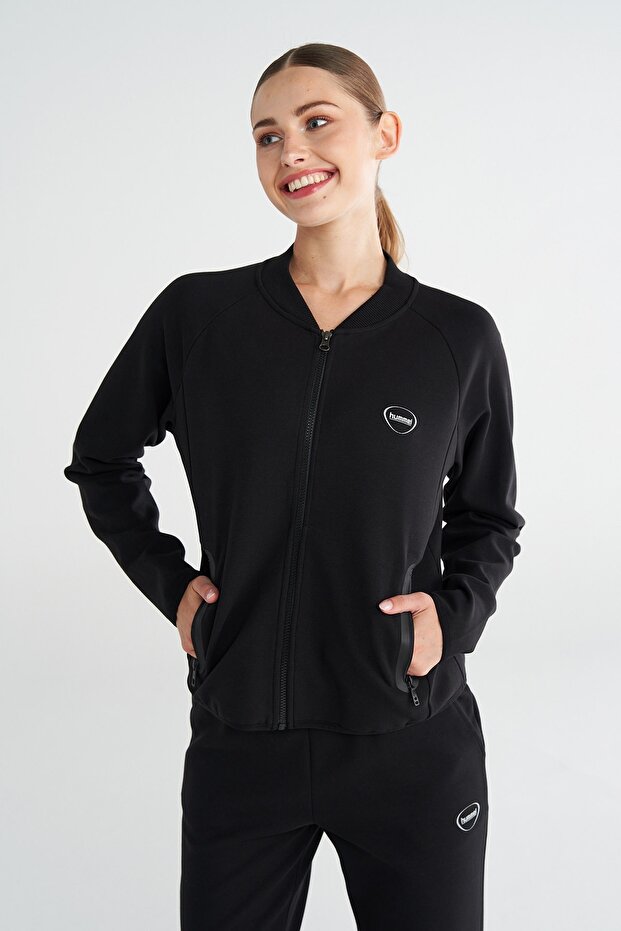 Tech Zıp Siyah Kadın Sweatshirt 922437-2001 - 4