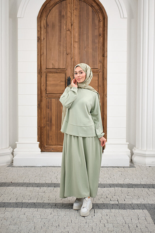 Women's Skirt Suit Water Green