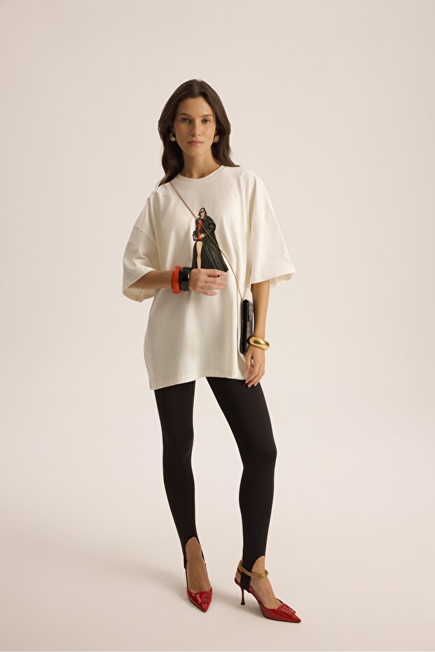 Simone Oversize Beyaz T-Shirt - 6