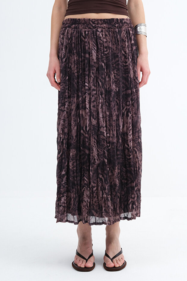 تنورة طويلة منقوشة E18098 - 5