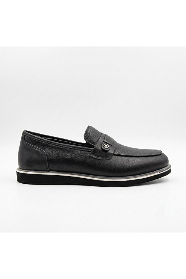 Laceless Upper Wrinkled Leather Model Genuine Leather Men's Loafer Shoes 5769