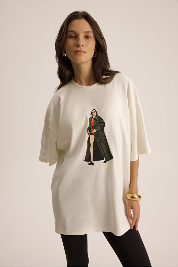 Simone Oversize Beyaz T-Shirt - 2