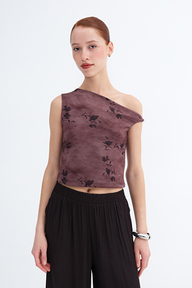 Patterned Crop Blouse A18131 - 5