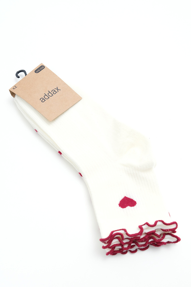 جوارب بنقشة قلب، عبوة من قطعتين، طراز CRP3007 - 5