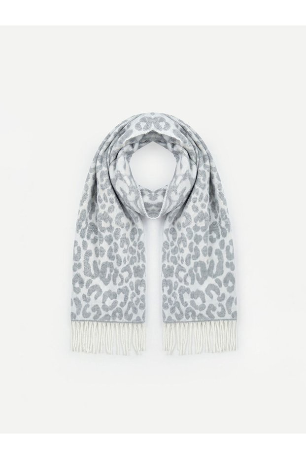 Rmz Gi̇yi̇m Farkiyla Leopard Embroidered Women's Knitwear Scarf