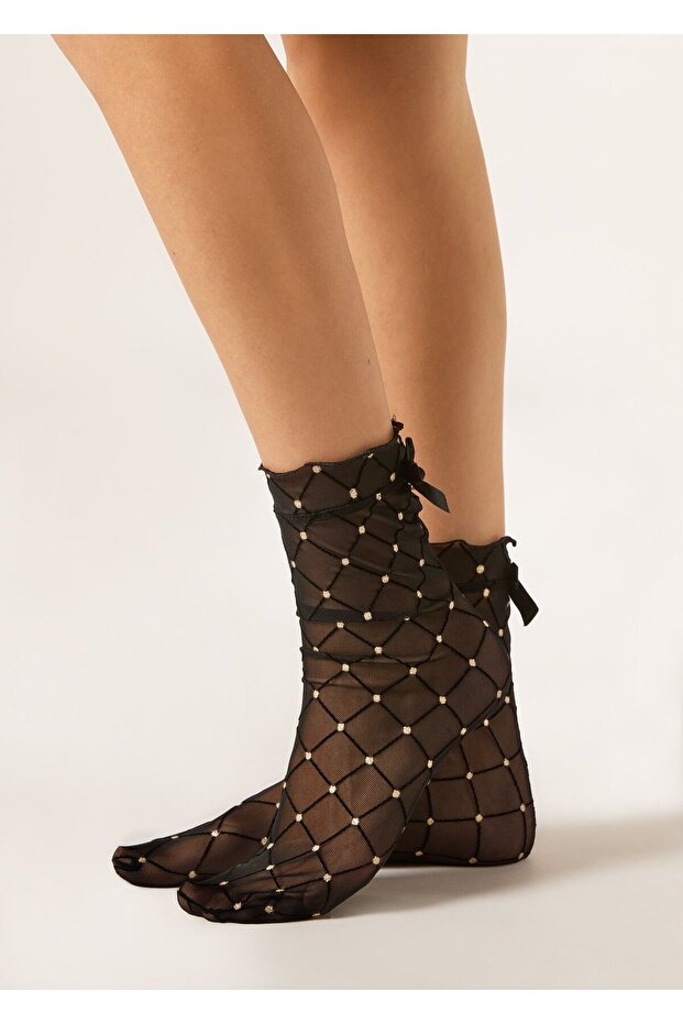 جوارب مزينة بالترتر ونقوش البقلاوة - 1