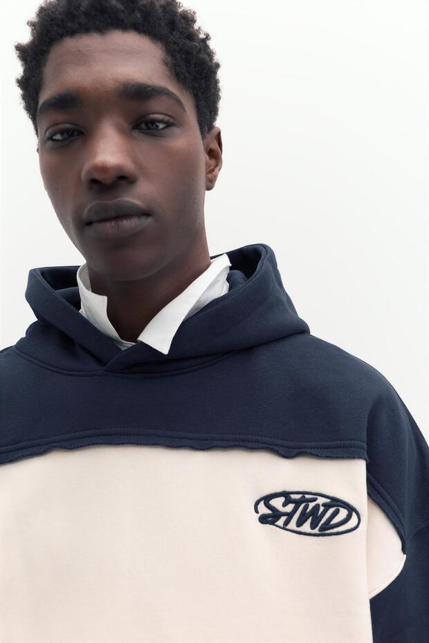 Panelli kapüşonlu STWD Studio sweatshirt - 7