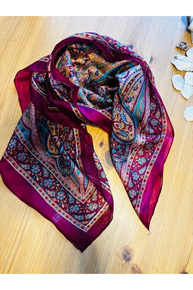 SAF HİNT İPEĞİ FULAR - 4