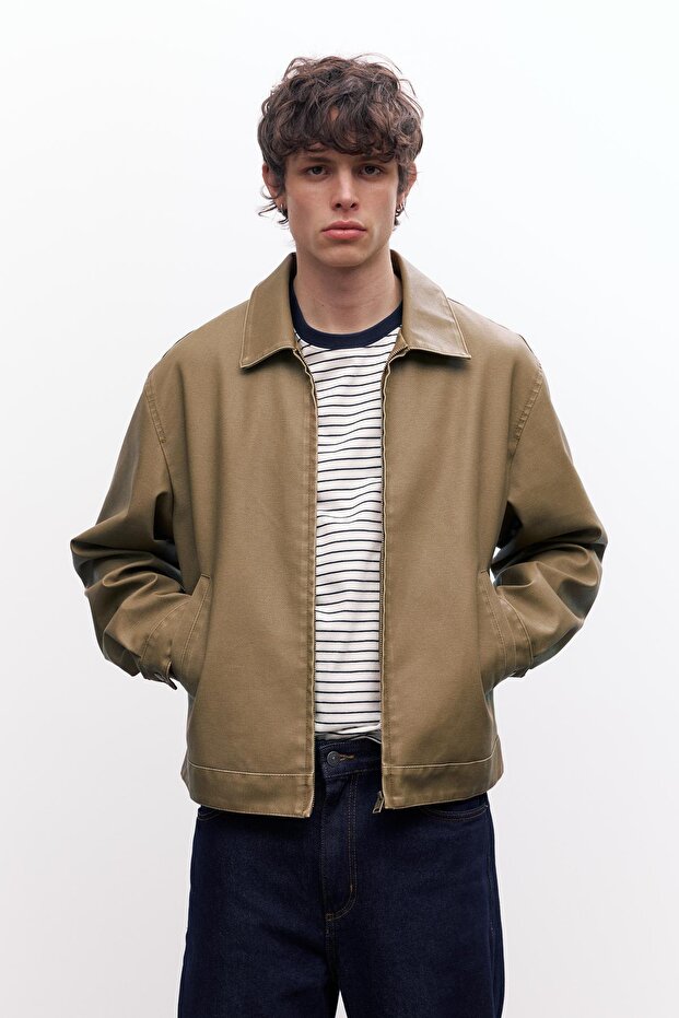 Yıkanmış suni deri ceket - 2