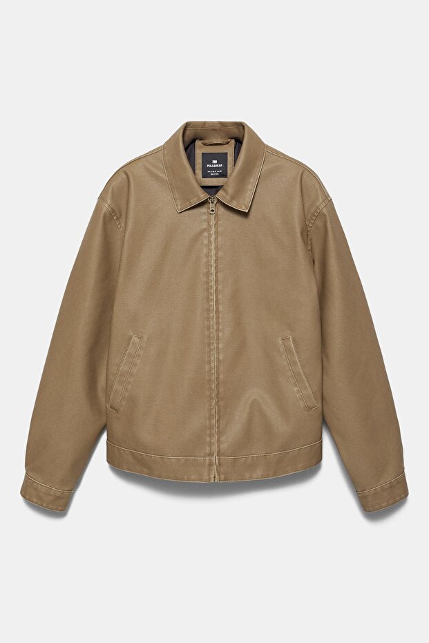 Yıkanmış suni deri ceket - 8