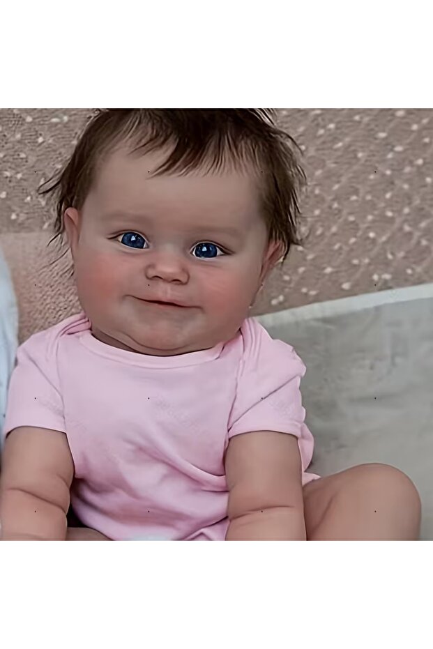 LunaDefano 50 cm Full Vinil Reborn Bebek 20 İnç El Köklü Saçlı Setli