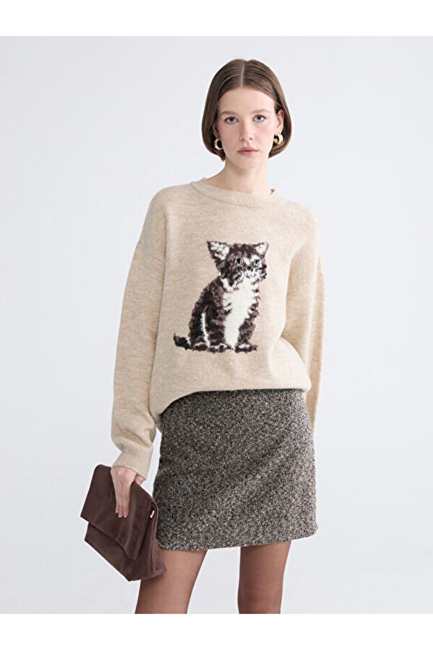 Zero Roba Yaka Printed Women's Knitwear Sweater from Uzg Store for Style Enthusiasts
