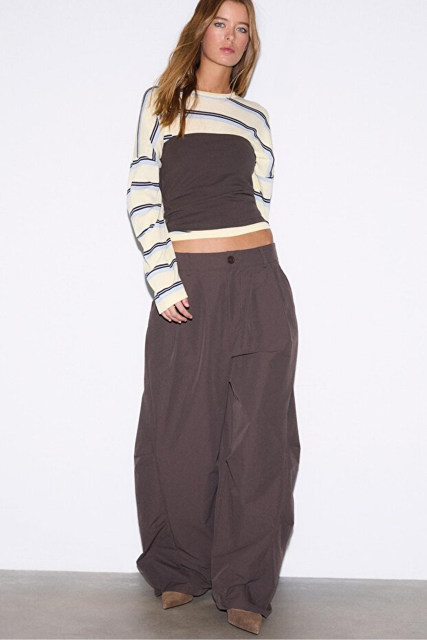 Barrel kumaş pantolon - 3