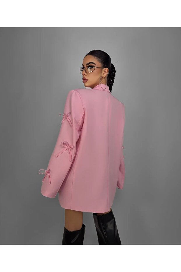 Oversized jacket with bows - 4