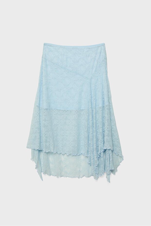 Dantelli midi etek - 7