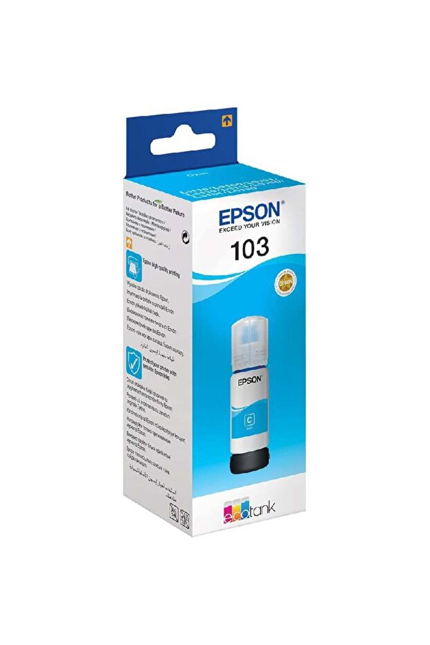 حبر سماوي (Cyan) أصلي 103 من Epson – عبوة 65 مل